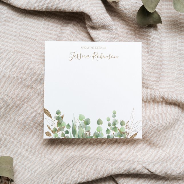 Bloc De Notas Watercolor Eucalyptus Greenery Personalizado (Subido por el creador)