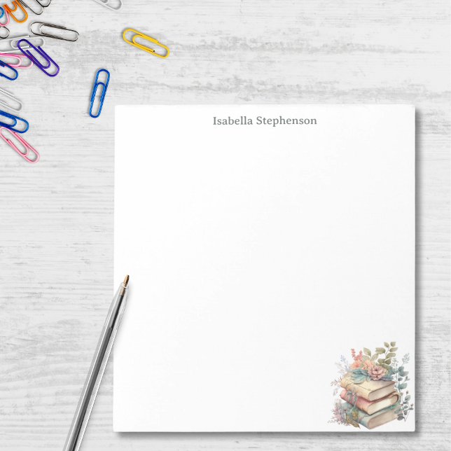 Bloc De Notas Watercolor Floral Books Personalizado Lover (Subido por el creador)