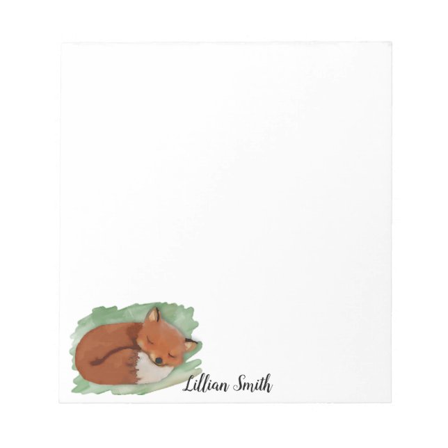 Bloc De Notas Watercolor Fox Notepad (Frente)