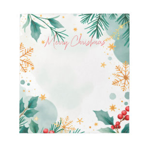 Bloc De Notas Watercolor Merry Christmas Elegepad Notepad