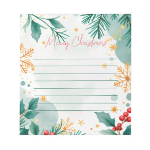 Bloc De Notas Watercolor Merry Christmas Elegepad Notepad