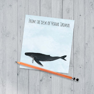 Bloc De Notas Watercolor Ocean Personalizado Humpback Whale