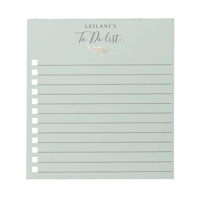 Bloc De Notas Watercolor Pampas Grass Pale Aqua (Frente)