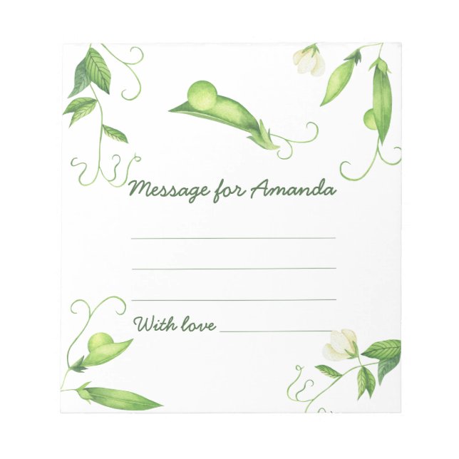 Bloc De Notas Watercolor Pea birthday time capsule message (Frente)