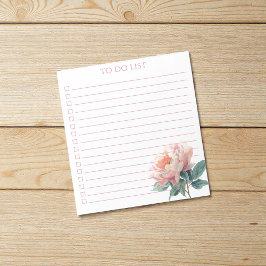 Bloc De Notas Watercolor Peony To Do List Modern Boho Chic