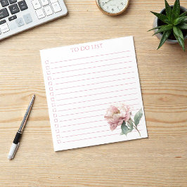Bloc De Notas Watercolor Peony To Do List Modern Boho Chic