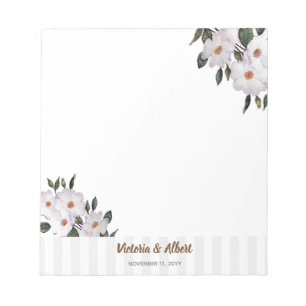 Bloc De Notas Watercolor Pink Roses Ballerina Floral Art Wedding