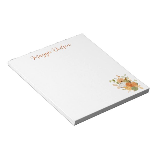 Bloc De Notas Watercolor Pumpkin Notepad (Lado Derecho)