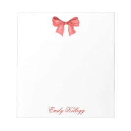 Bloc De Notas Watercolor Red Bow