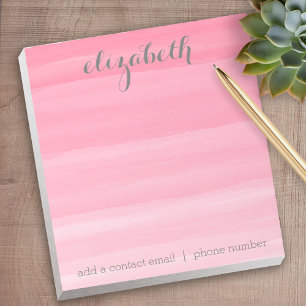 Bloc De Notas Watercolor rosa Ombre Femenino Office Suite