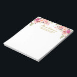 Bloc De Notas Watercolor rosa Rubor Floral Gold Personalizado<br><div class="desc">Elegante acuarela color rosa Rubor Floral Gold Personalizado Papel Notepad de Papel Estacionario incluye hermosas rosas.</div>