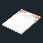 Bloc De Notas Watercolor rosa Rubor Floral Gold Personalizado<br><div class="desc">Elegante acuarela color rosa Rubor Floral Gold Personalizado Papel Notepad de Papel Estacionario incluye hermosas rosas.</div>