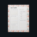 Bloc De Notas Watercolor Roses Bouquet 40 Pages Daily Planner<br><div class="desc">Watercolor Roses Bouquet 40 Pages Daily Planner. Romantic Watercolor Roses Bouquet Striped Pattern Background. Romantic Watercolor Bouquet design. You can add a Custom Name to make personalized stationery. Lovely Vintage blush pink roses watercolor flower bouquet with stripes, name on a green background. Beautiful image of pink flowers from the garden...</div>