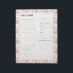 Bloc De Notas Watercolor Roses Bouquet 40 Pages Daily Planner<br><div class="desc">Watercolor Roses Bouquet 40 Pages Daily Planner. Romantic Watercolor Roses Bouquet Striped Pattern Background. Romantic Watercolor Bouquet design. You can add a Custom Name to make personalized stationery. Lovely Vintage blush pink roses watercolor flower bouquet with stripes, name on a green background. Beautiful image of pink flowers from the garden...</div>