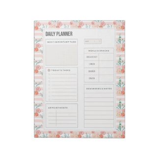 Bloc De Notas Watercolor Roses Bouquet 40 Pages Daily Planner