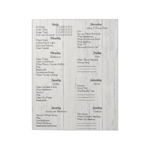 Bloc De Notas Weekly Adult Chore List