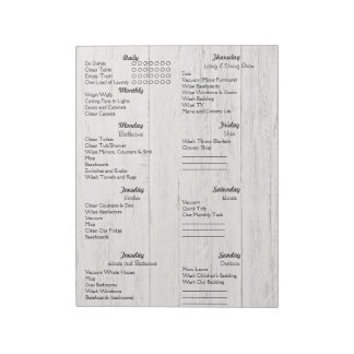 Bloc De Notas Weekly Adult Chore List