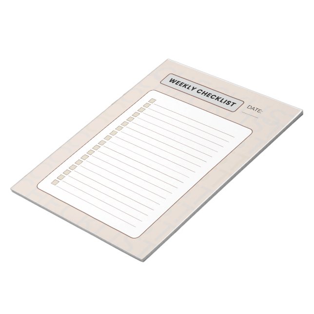 Bloc De Notas Weekly Checklist Planner (Lado Derecho)