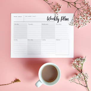 Bloc De Notas Weekly, day by day Organizer Notepad