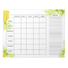 Bloc De Notas Weekly Meal Planner with Lemon Design