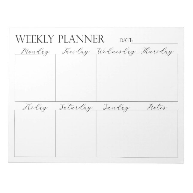 Bloc De Notas Weekly Planner, Notepad (Frente)