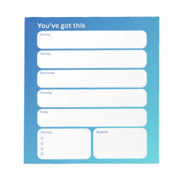 Bloc De Notas Weekly Planner Notepad – Weekday Layout