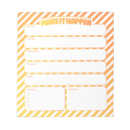 Bloc De Notas Weekly Planner Notepad - Yellow Striped