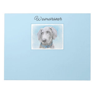 Bloc De Notas Weimaraner Painting - Cute Original Dog Art Notepa