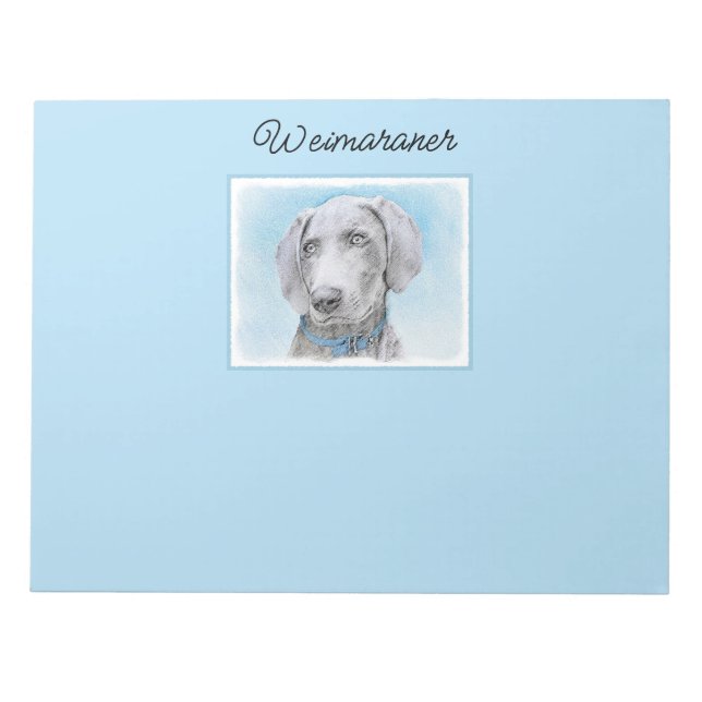 Bloc De Notas Weimaraner Painting - Cute Original Dog Art Notepa (Frente)