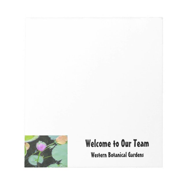 Bloc De Notas Welcome to Our Team Water Lily Flower Employee (Frente)