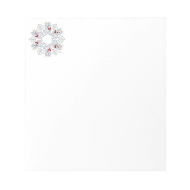 Bloc De Notas Westie Ángel Copo de Nieve (Frente)