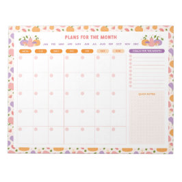 Bloc De Notas Whimsical Pumpkins Mensual To Do List Planner