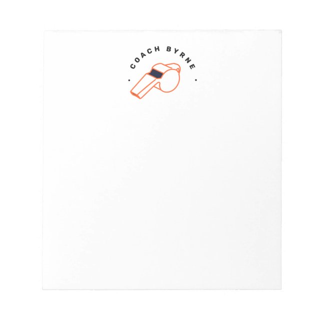 Bloc De Notas Whistle de árbitro de entrenador de fútbol (Frente)