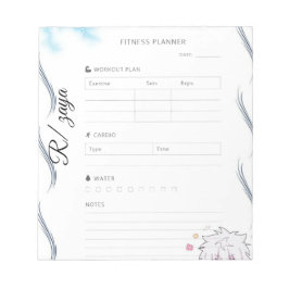 Bloc De Notas White and Black cute Fitness Planner 