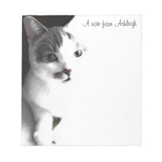 Bloc De Notas White and Brown Tabby Cat Painting Notepad