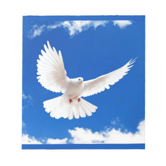 Bloc De Notas White Dove Bird Peace Love Flying Sky