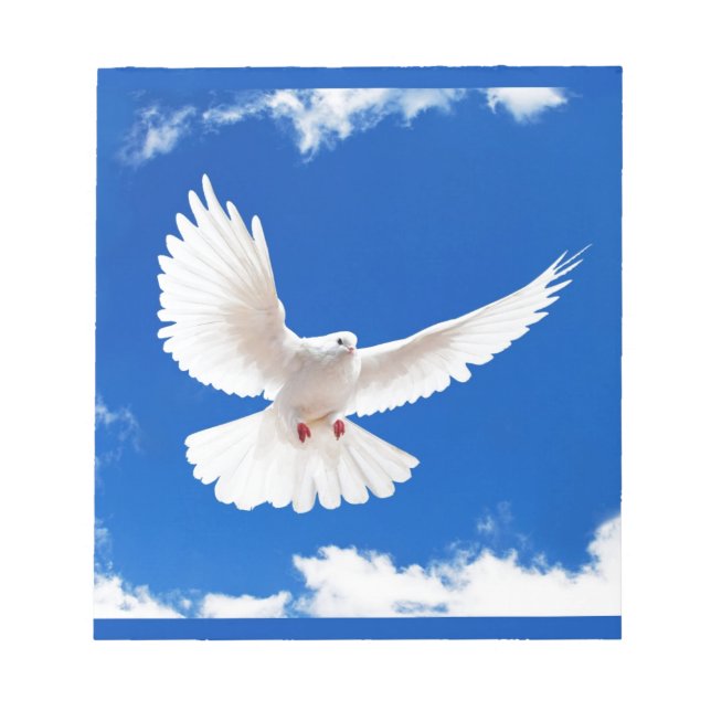 Bloc De Notas White Dove Bird Peace Love Flying Sky (Frente)