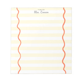Bloc De Notas White & Yellow Stripe Teacher Notepad
