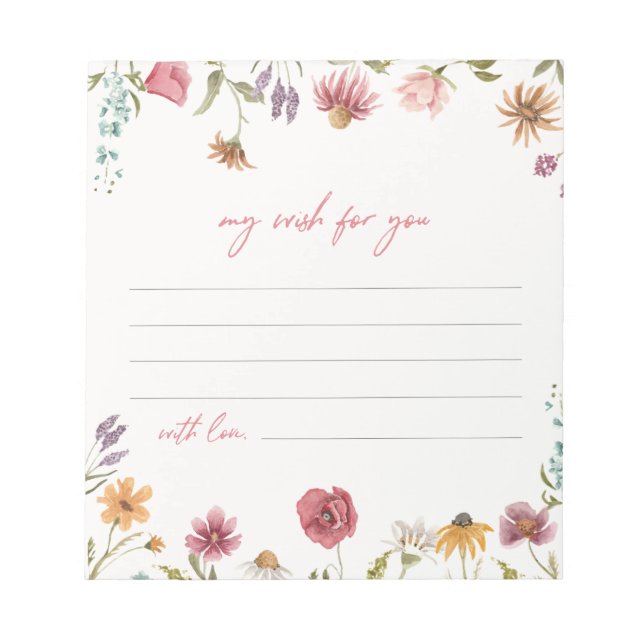 Bloc De Notas Wildflower Wish Notecards | Flor silvestre (Frente)