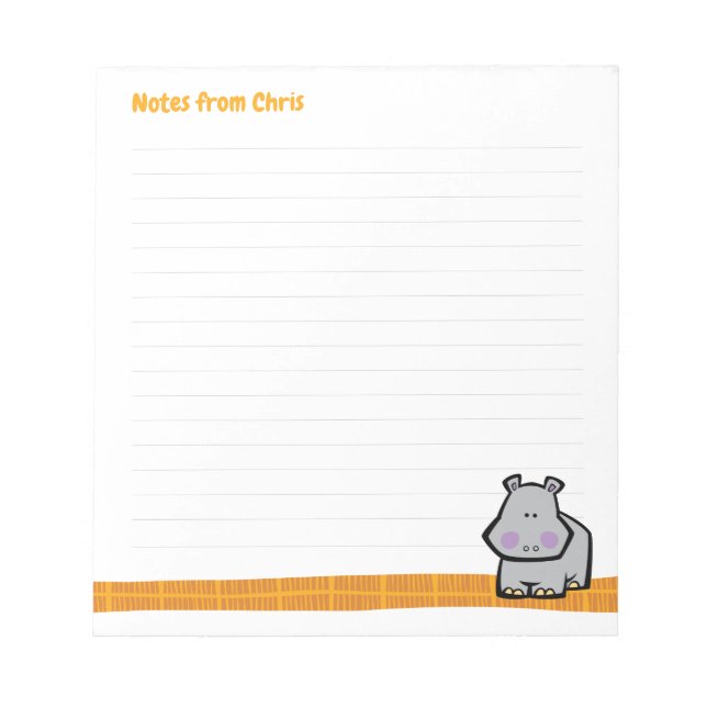 Bloc De Notas Wildlife Hippo Note Pad (Frente)