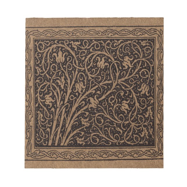 Bloc De Notas William Morris Campion Cuero Repujado Damask (Frente)
