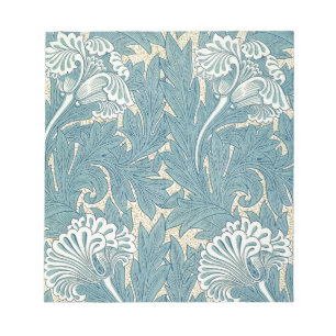 Bloc De Notas William Morris Clásico Tulipán Azul Floral