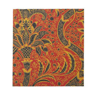 Bloc De Notas William Morris India Rojo Floral Vintage Clásico