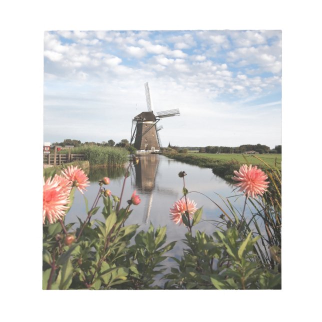 Bloc De Notas Windmill and flowers in Holland memo notepad (Frente)