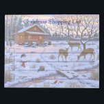 Bloc De Notas Winter Cabin Deer In Snow Christmas Scene<br><div class="desc">Lovely Christmas winter cabin scene</div>