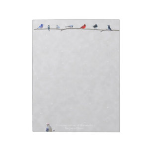 Bloc De Notas Winter Snowy Birds: notepad paper