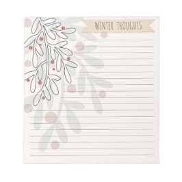 Bloc De Notas Winter thoughts hand drawn abstract mistletoe