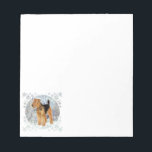 Bloc De Notas Wintertime<br><div class="desc">Snow flakes,  crisp breeze,  wintertime is here!  Airedale,  Welsh,  Lakeland Terrier,  each enjoys wintertime in its own way.  Come visit our Maggie Ross Airedales Shop to see all of the seasonal designs featuring these breeds and created from my original artwork on clothing,  novelty and gift items.</div>