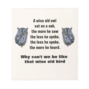 Bloc De Notas WISE OLD OWL Notepad