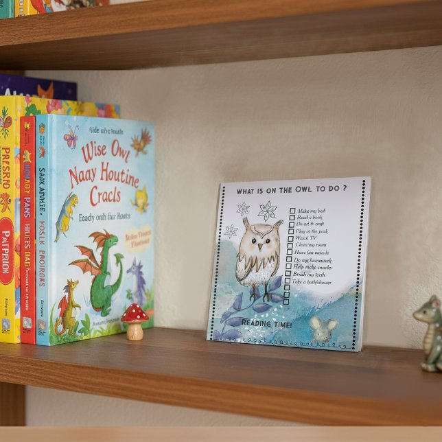 Bloc De Notas Wise Owl cute mouse Kids Daily Routine Checklist  (Wise Owl cute mouse Kids Daily Routine Checklist Notepad)